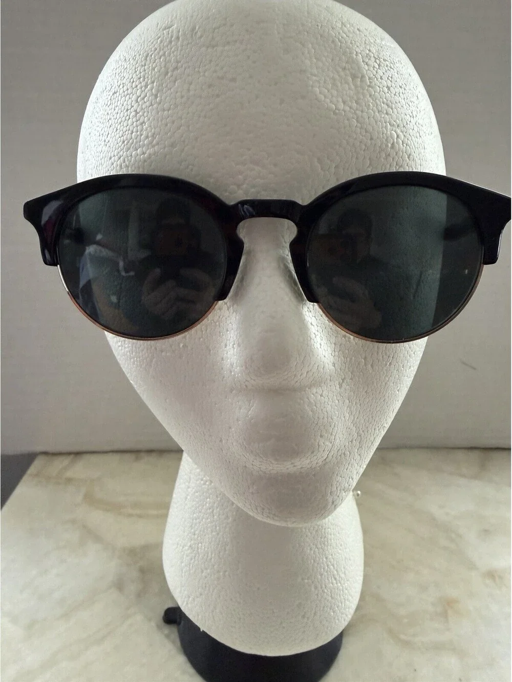 Barton Perreira Griffin Sunglasses Black Gold Made in Japan Round Handcrafted